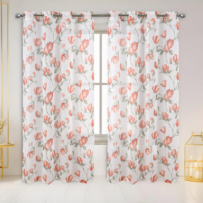 4 of 5:Ashlei Sheer Tulip Printed Grommet Window Panel Curtain, 54x84 Inches 