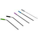 2 of 3:Home Basics Soft Silicone Tip Stainless Steel Straw Set, Multi-color, (Pack of 5) 