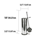 3 of 3:Déboucheur de toilettes Home Basics en acier inoxydable avec support, argenté, 5,5 x 17,8 pouces 