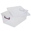 2 of 5:Boîte de rangement Home Basics 30 L avec couvercle verrouillable, transparente 