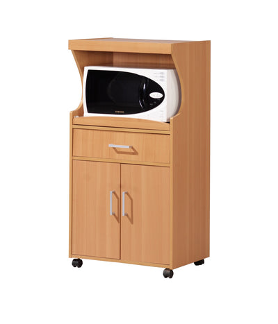1 of 1:Home Basics Small  Wood Microwave Cart, Natural 
