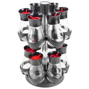 3 of 4:Home Basics Contemporary Gourmet Revolving 12-Jar Two Tier Spice Rack, Black 