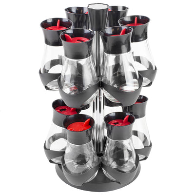 3 of 4:Home Basics Contemporary Gourmet Revolving 12-Jar Two Tier Spice Rack, Black 