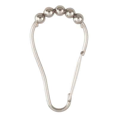 3 of 4:Bath Bliss 12 Pack Carabiner Shower Curtain Roller Rings in Satin 