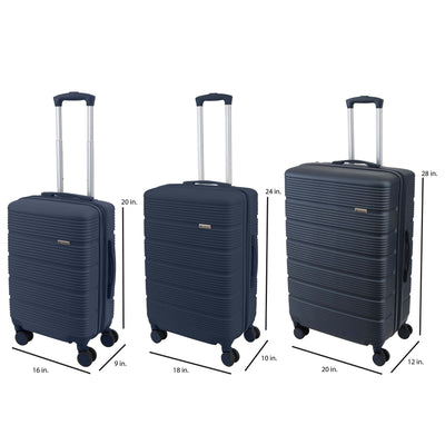 2 of 9:G-Force 3 Piece Expandable Rolling Luggage Set in Navy 3 Piece Set Includes Sizes 20