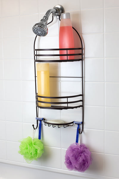 3 of 5:Home Basics 2 Tier Shower Caddy, Espresso 