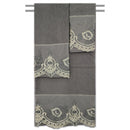 6 of 7:Mercury 3-Piece Floral Embroidered Cotton Decorative Bath Towel Set 
