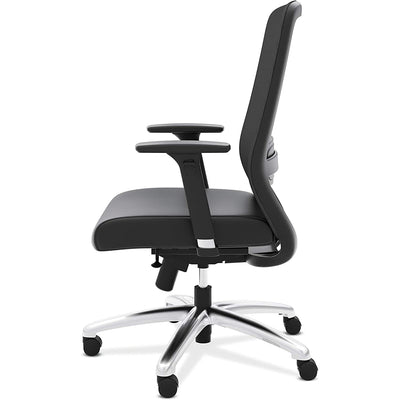 4 of 5:HON Exposure Task Mesh High-Back Computer Chair with Leather Seat, Black 