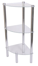 3 of 6:Home Basics 3 Tier Multi Use Arc Glass Corner Shelf, Clear 