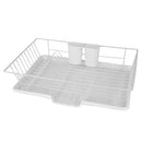 3 of 7:Égouttoir à vaisselle Home Basics 3 pièces en acier recouvert de vinyle, blanc 