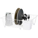 1 of 3:Home Basics Small Vinyl Coated Wire Dish Rack with Utensil Holder, White 