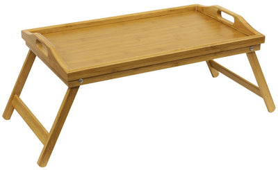 1 of 4:Home Basics Multi-Purpose Folding Rustic Bamboo Bed Tray with Handles, Natural, 19x12x9.5 Inches 