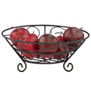2 of 5:Home Basics Scroll Collection Steel Fruit Basket, Black 
