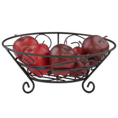 2 of 5:Home Basics Scroll Collection Steel Fruit Basket, Black 