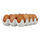 3 of 4:Plateau à œufs en céramique à 12 compartiments Home Basics, blanc, 7,3 x 5,5 x 1,65 pouces 
