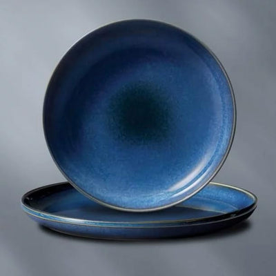 4 of 4:Corelle Stoneware 8 Piece Dinnerware Set,  Reactive Glazes, Service for 4, Navy 