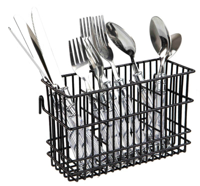 1 of 1:Home Basics Hanging Vinyl Coated Steel Utensil Holder, Black 