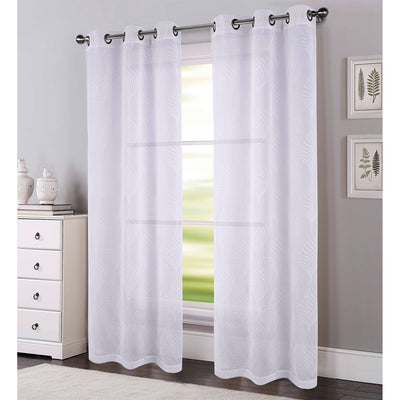 2 of 4:Aniston 2 Piece Sheer Embroidered Grommet Window Panel, 38x84 Inches 