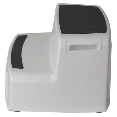 2 of 5:Home Basics 2 Tier Non-Slip Rubber Tread Plastic Step Stool, White 