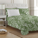 8 of 28:PREMIUS Fernando Soft Wrinkle-Free Microfiber Sheet Set, Green-White 