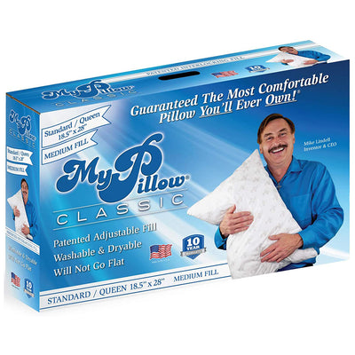 1 of 1:MyPillow Classic Bed Pillow, Standard-Queen, Medium Fill, 18.5x28 Inches 