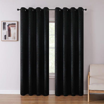 11 of 15:Cordelia Embossed Damask Grommet Room Darkening Window Panel, 52x84 Panel 