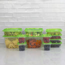 6 of 6:Home Basics Lot de 12 boîtes de conservation en plastique avec couvercles ventilés, vert 