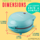 6 of 18:PREMIUS Ceramic Non-Stick Mini Snack Waffle Maker, 4 Inch Mold 