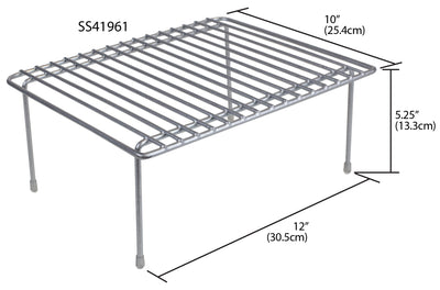 3 of 3:Étagère auxiliaire Home Basics, petite, robuste, en acier recouvert de vinyle, argentée 