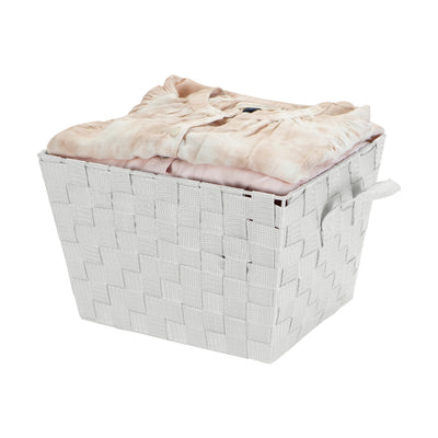 4 of 4:Petit bac de rangement tissé Simplify en gris 