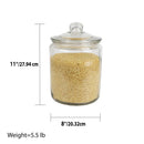 5 of 5:Home Basics Renaissance Collection Large Glass Jar with Easy Grab Knob Handles, Clear 