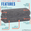 20 of 23:PREMIUS 2 Pack Leaf 100% Cotton Yarn Dyed Bath Sheet Towel, 32x64 Inches 