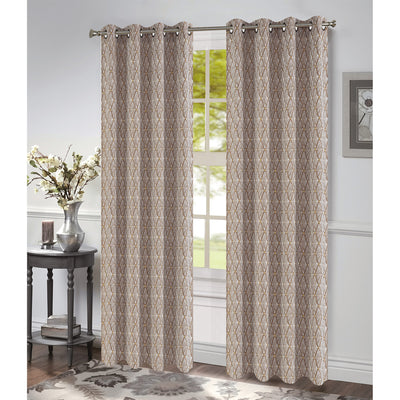 3 of 7:Sara Jacquard Grommet Window Panel, 54x84 Inches 