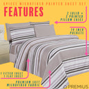 9 of 12:PREMIUS Premium Sand Stripes 4 & 6 Piece Microfiber Printed Wrinkle-Free Sheet Set 