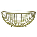 3 of 4:Home Basics Halo Large Capacity Steel Fruit Bowl, Gold 