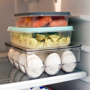 4 of 6:Home Basics 12 Egg Plastic Holder with Lid, Clear 