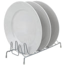 1 of 6:Support à assiettes en acier recouvert de vinyle Home Basics, argenté 