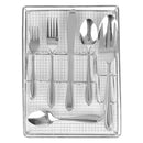 2 of 4:Home Basics 22 Piece Stainless Steel Flatware Entertaining Set with Cutlery Tray, Silver 