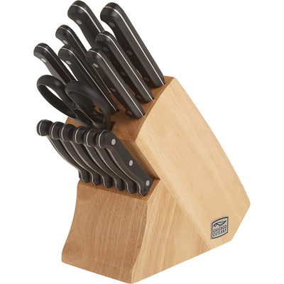 1 of 2:Chicago Cutlery Essentials 15 Piece Stainless Steel Kitchen Knife Set with Block 