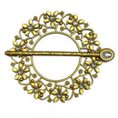 1 of 2:Embrasses de rideaux décoratives à motif floral et vignes, une paire, dorées 