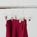 4 of 5:Home Basics Crystal Plastic Straight Skirt Hanger with Metal Clips, Clear 