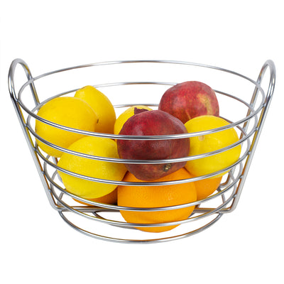 1 of 6:Home Basics Simplicity Collection Fruit Basket, Satin Chrome 