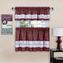 1 of 3:Live, Love, Laugh Window Curtain Tier Pair and Valance Set - 58x24 - Burgundy 