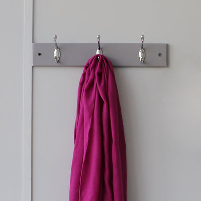 3 of 3:Home Basics 3 Double Hook Wall Mounted Hanging Rack, Grey 