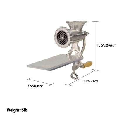 3 of 3:Home Basics Cast Iron Meat Grinder, Silver, 10x10.5x3.5 Inches 