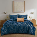 3 of 12:Ensemble de couette réversible Séoul 5 pièces en chenille métallisé brillant 