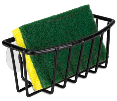1 of 2:Home Basics Vinyl Coated Steel Sponge Holder with Suction Cups, Black 