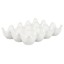 2 of 4:Plateau à œufs en céramique à 12 compartiments Home Basics, blanc, 7,3 x 5,5 x 1,65 pouces 