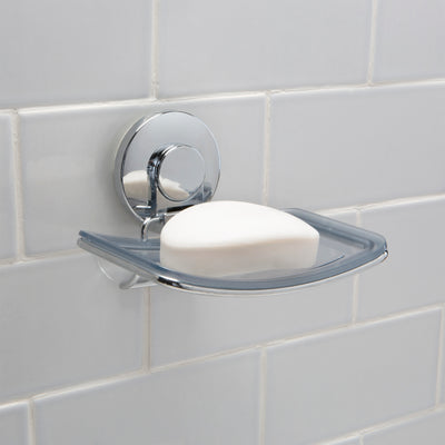 3 of 4:Bath Bliss Gel Suction Soap Dish in Chrome 