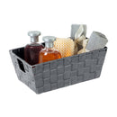 2 of 4:Simplify Small Woven Storage Shelf Bin in Grey 
